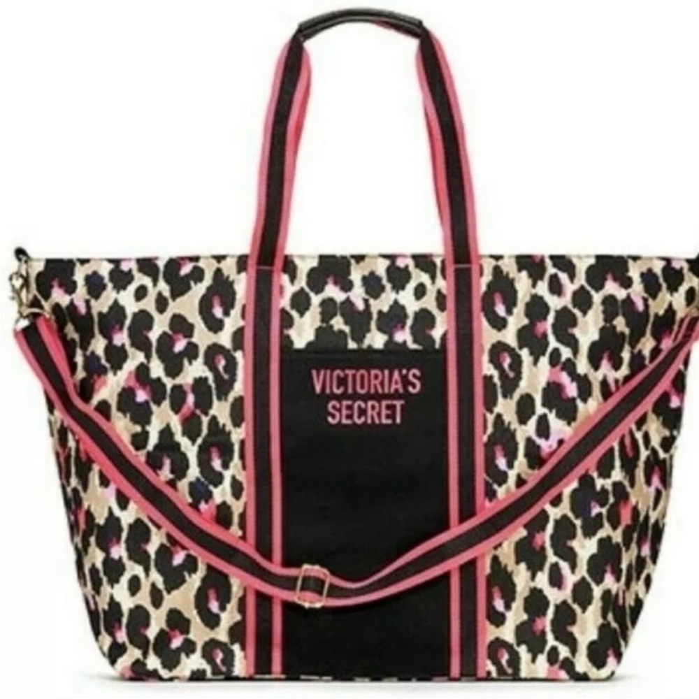 Victoria’s Secret Pink and Black Leopard Print Weekender Bag